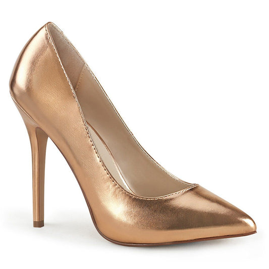 AMUSE-20 Rose Gold Metallic Pu Pump Pleaser