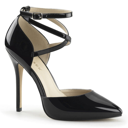 AMUSE-25 Black Patent Pump Pleaser