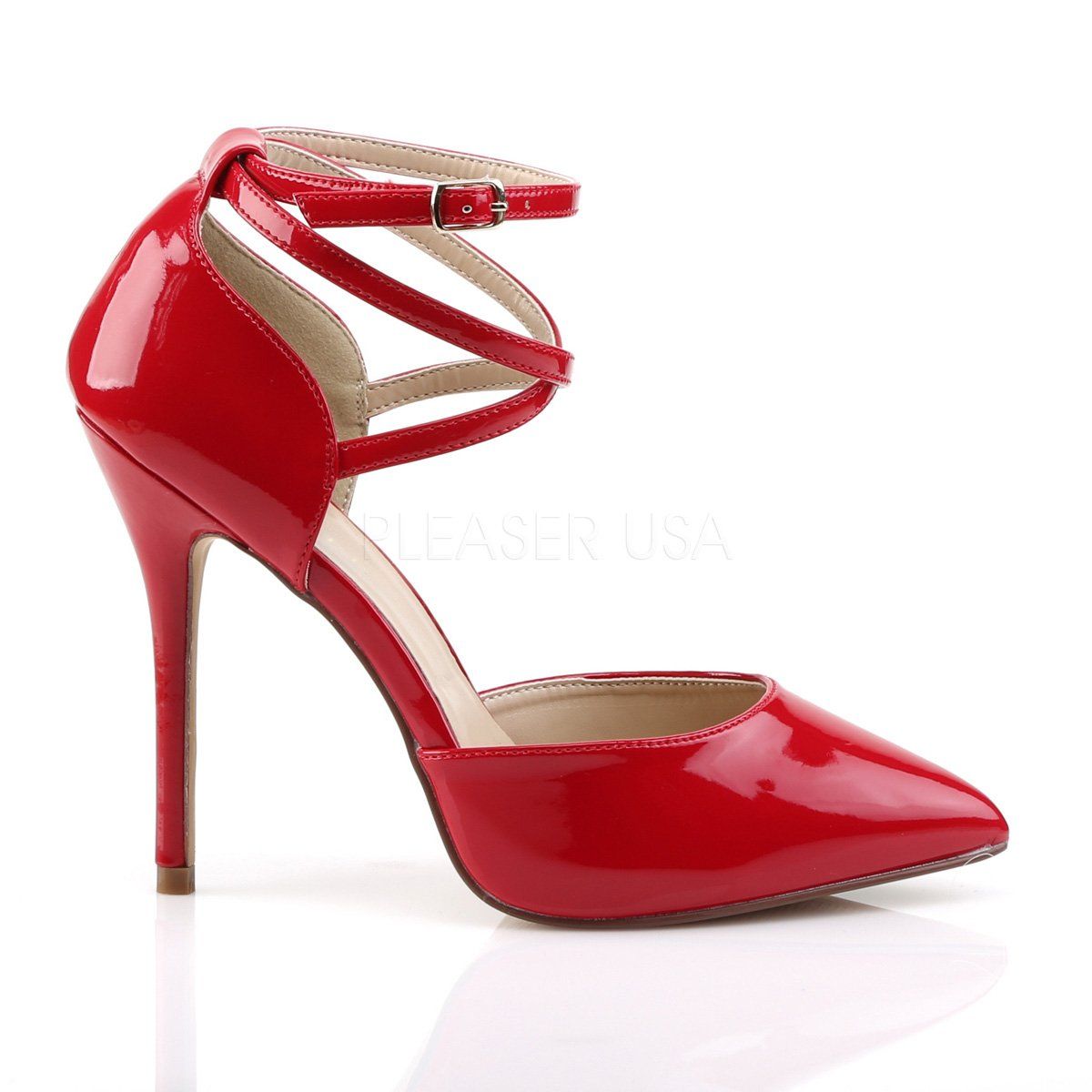 AMUSE-25 Red Patent Pump Pleaser