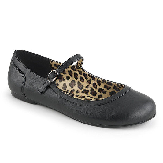 ANNA-02 Black Faux Leather Pleaser Pink Label