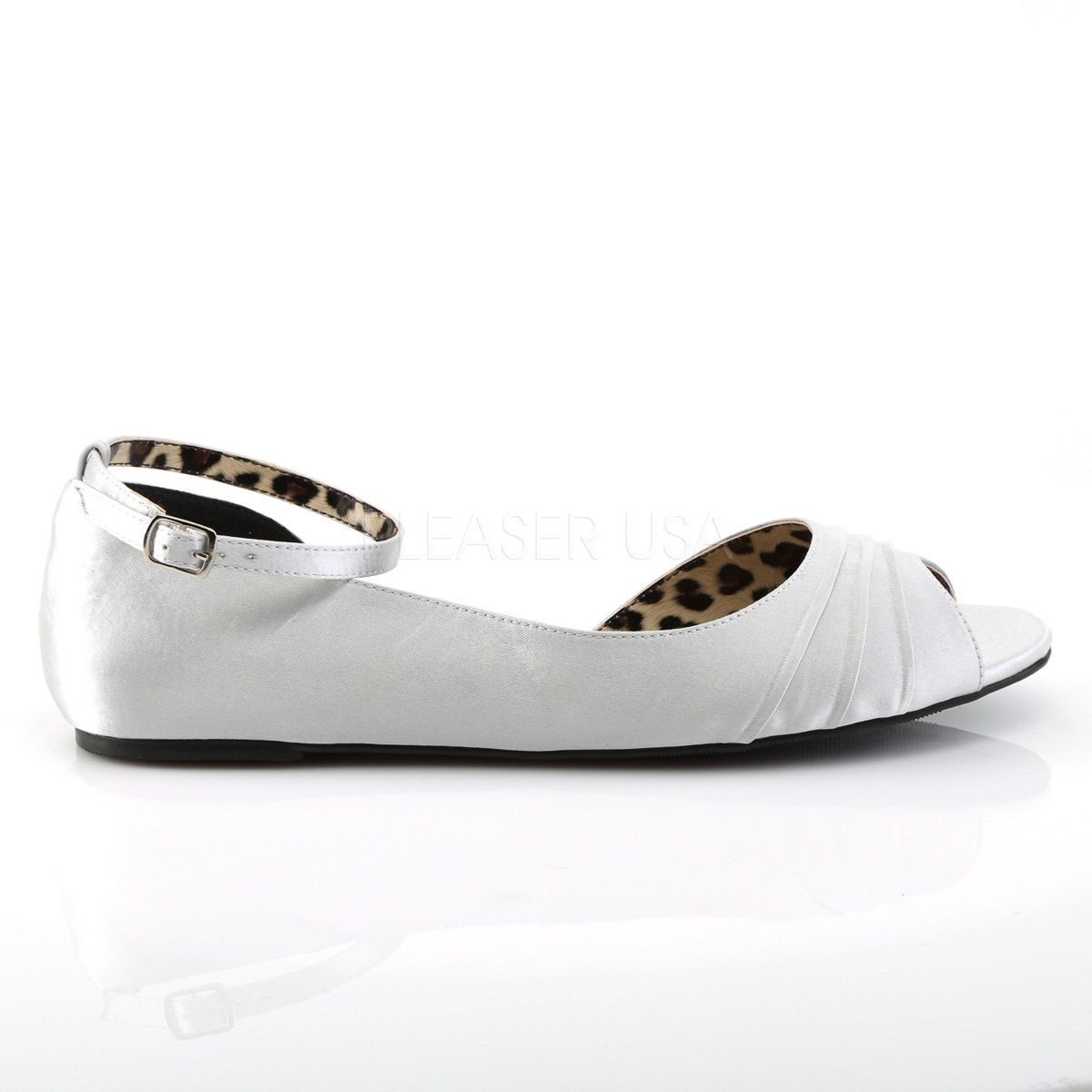 ANNA-03 Silver Satin Pleaser Pink Label