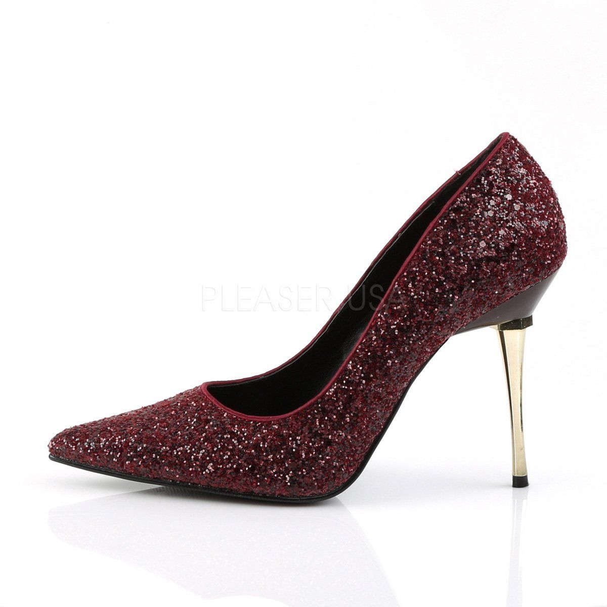 APPEAL-20G Burgundy Glitter Pu Pump Pleaser