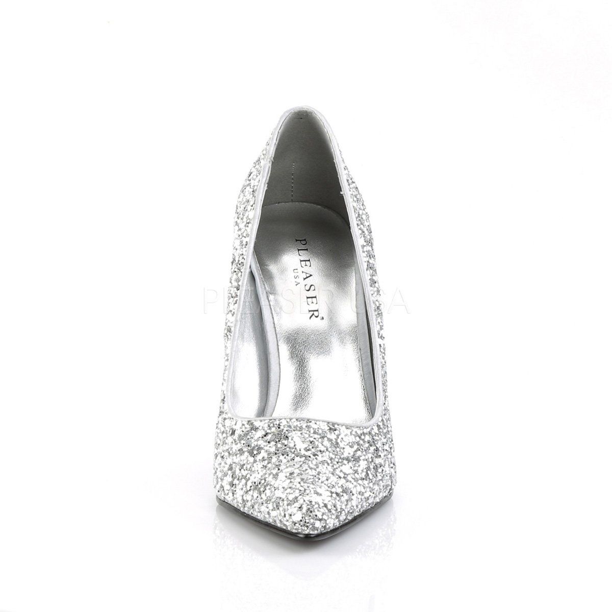 APPEAL-20G Silver Glitter Pu Pump Pleaser