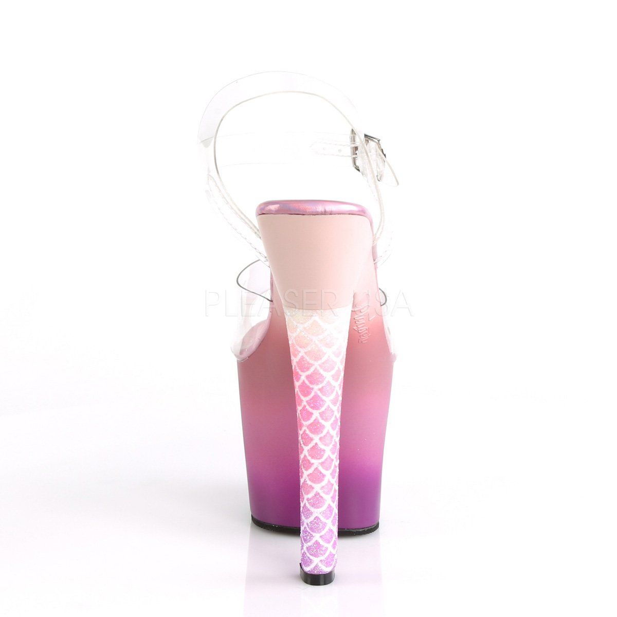 ARIEL-708OMBRE Clear/Pink-Purple Ombre Platform Sandal Pleaser