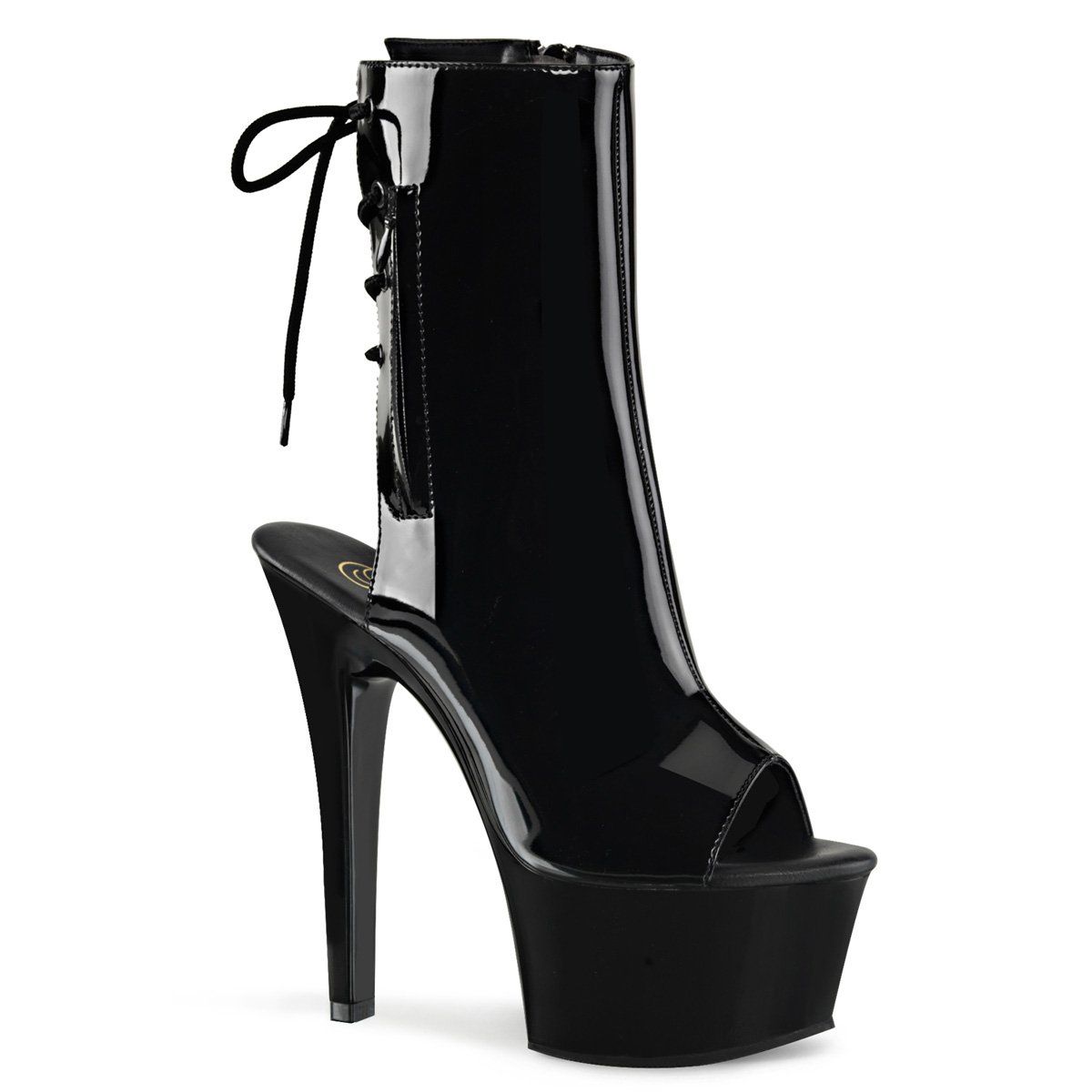 ASPIRE-1018 Black Patent Ankle Boot Pleaser