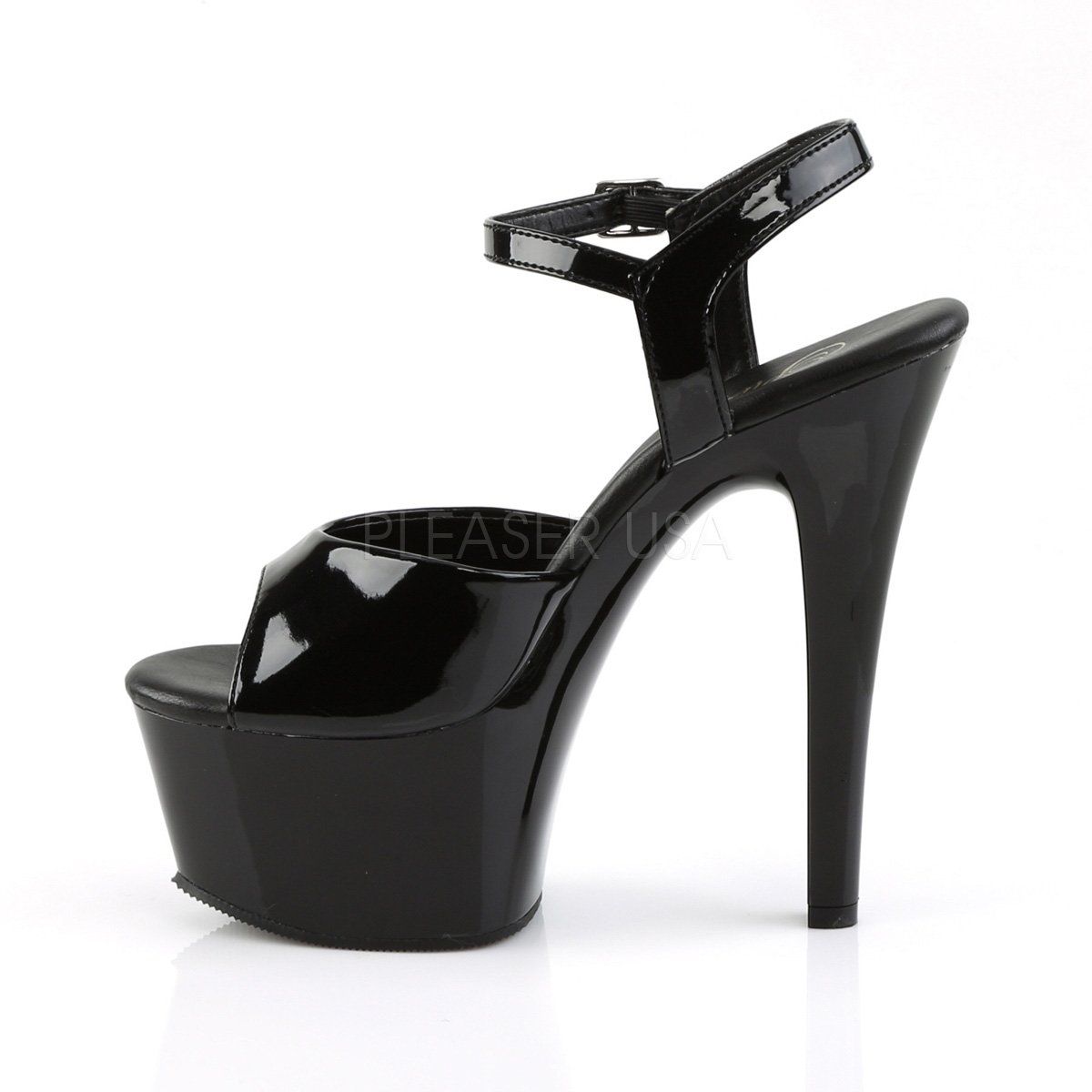 ASPIRE-609 Black Patent Platform Sandal Pleaser