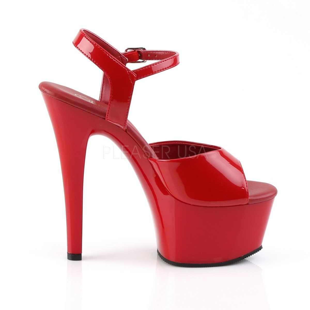 ASPIRE-609 Red Patent Platform Sandal Pleaser