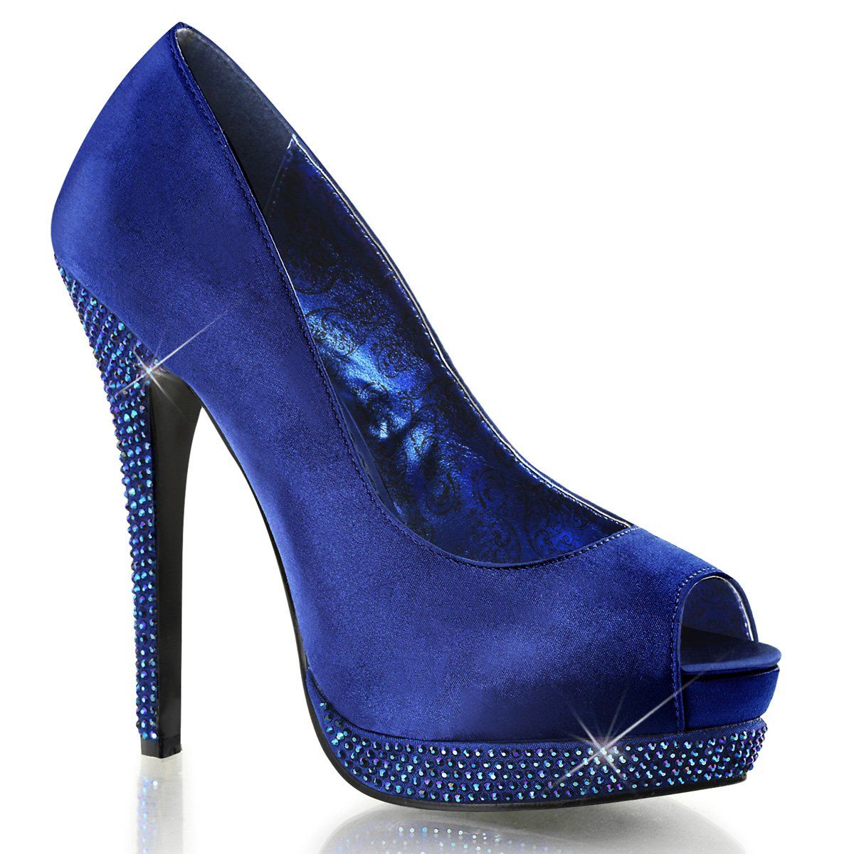 BELLA-12R Royal Blue Satin Rhinestone Bordello
