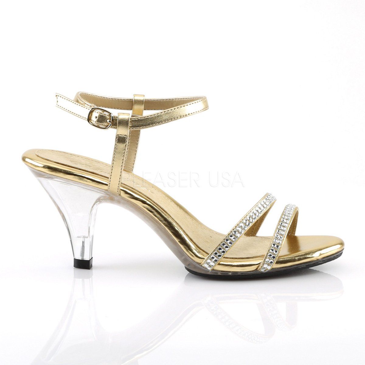 BELLE-316 Gold Metallic Pu/Clear Fabulicious