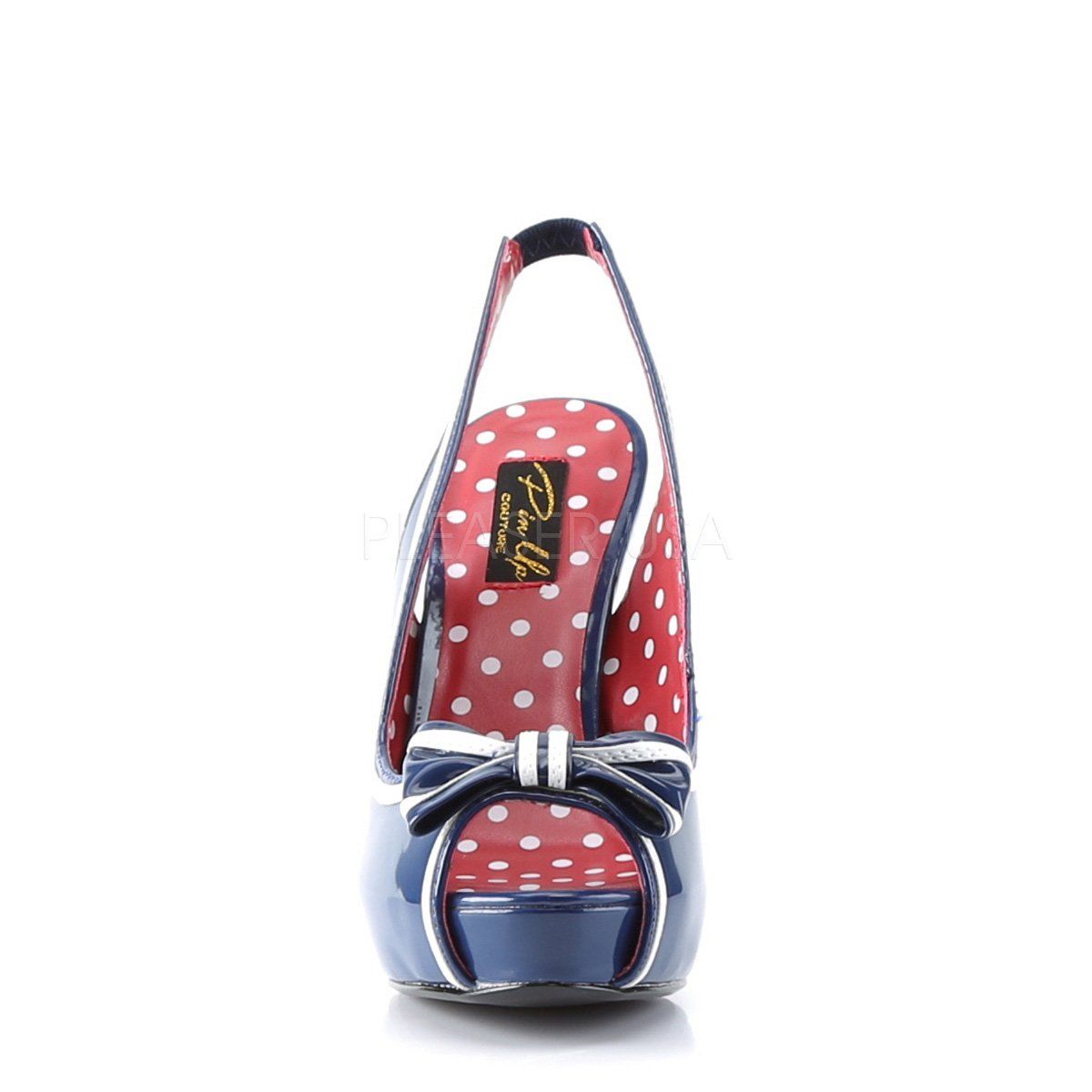 BETTIE-05 Navy Blue Patent Pin Up Couture