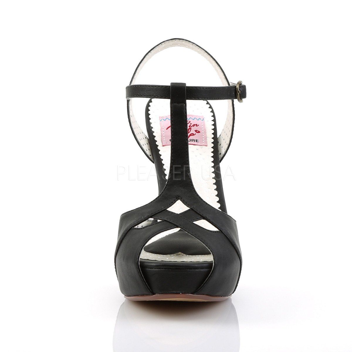 BETTIE-23 Black Faux Leather Pin Up Couture