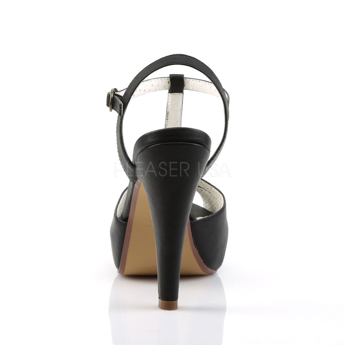 BETTIE-23 Black Faux Leather Pin Up Couture