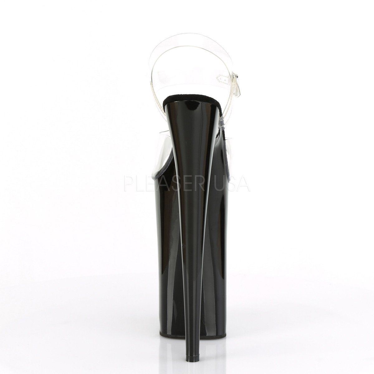 BEYOND-008 Clear/Black Platform Sandal Pleaser