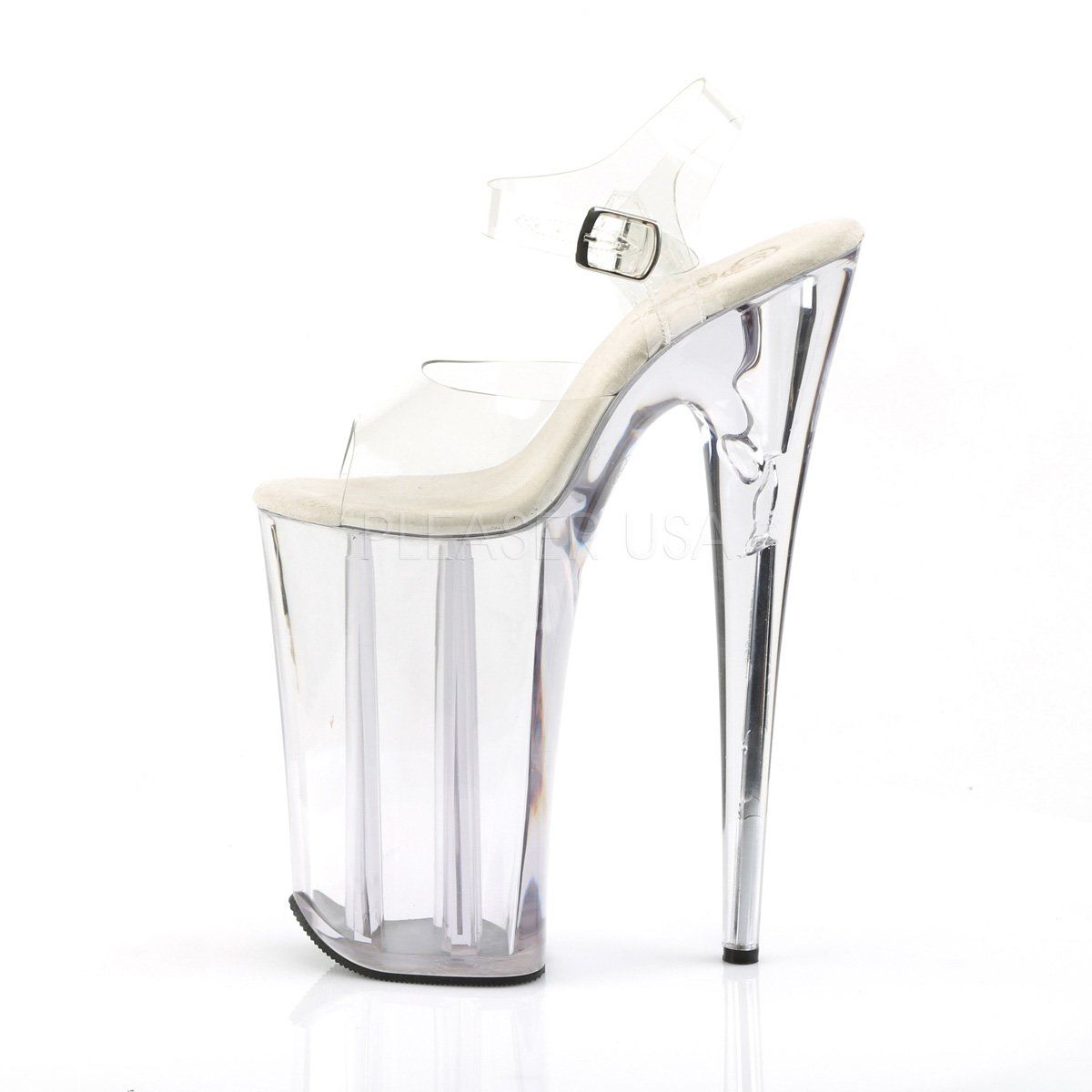 BEYOND-008 Clear Platform Sandal Pleaser