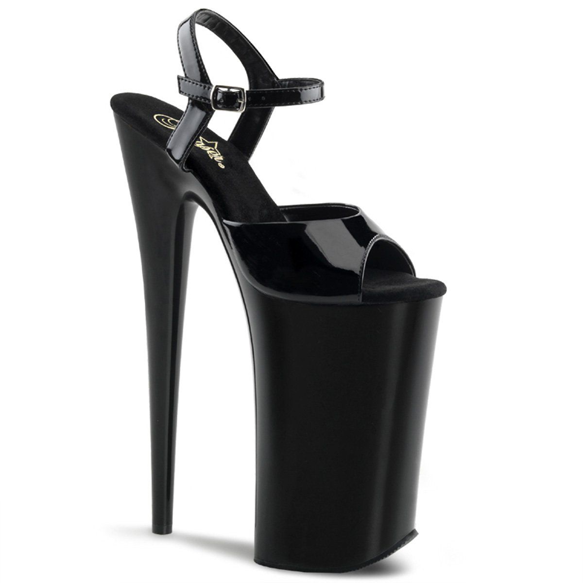 BEYOND-009 Black Platform Sandal Pleaser
