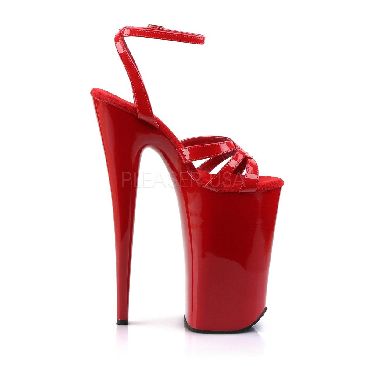 BEYOND-012 Red Platform Sandal Pleaser