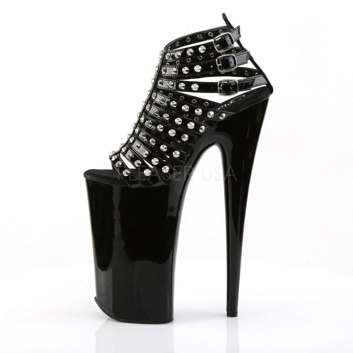 BEYOND-093 Black Platform Sandal Pleaser