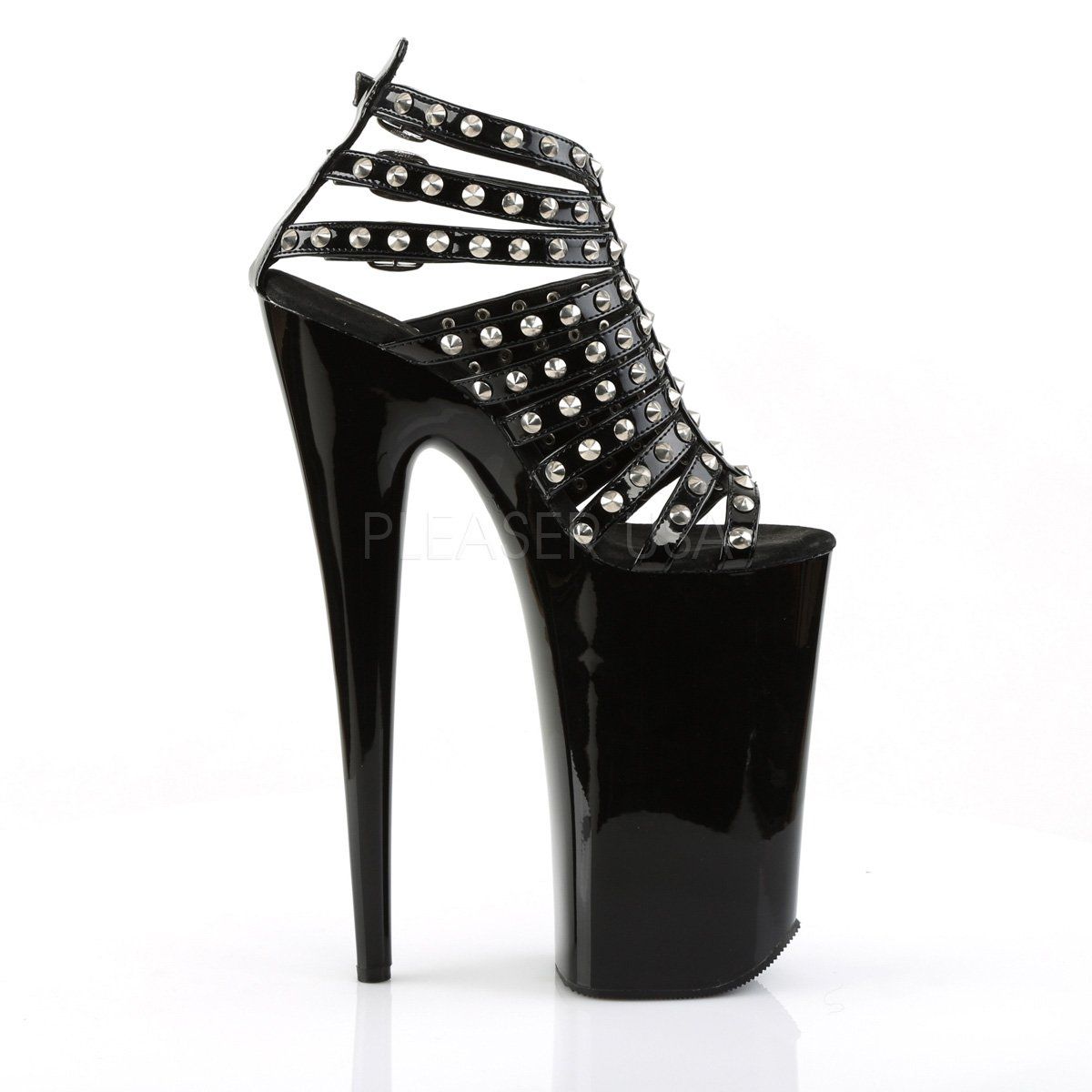 BEYOND-093 Black Platform Sandal Pleaser