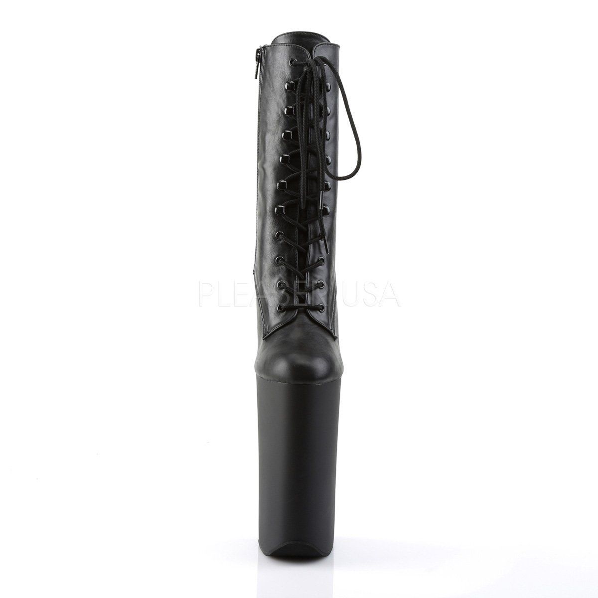 BEYOND-1020 Black Faux Leather Ankle Boot Pleaser