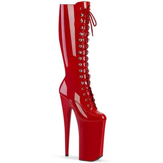 BEYOND-2020 Red Patent Knee Boot Pleaser