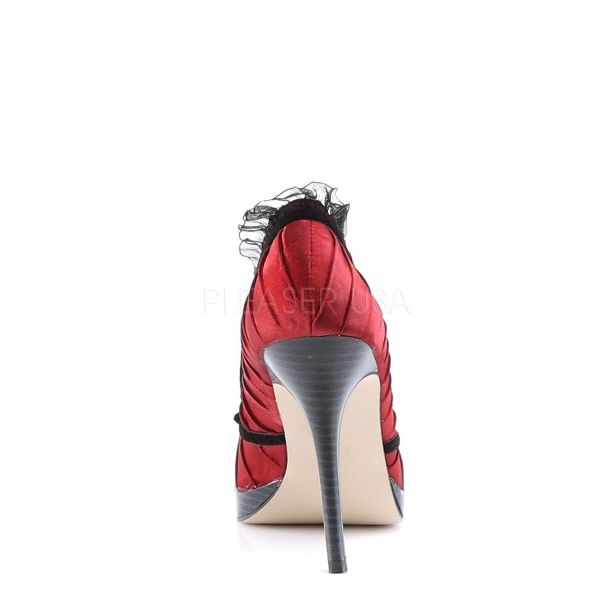 BLISS-38 Red-Black Satin Pin Up Couture