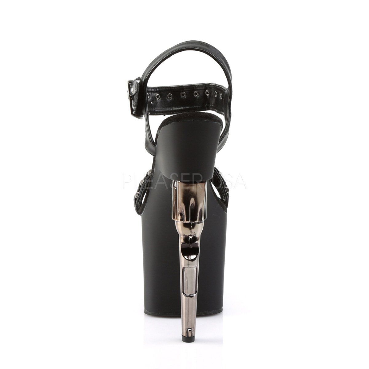 BONDGIRL-712 Black Faux Leather Platform Sandal Pleaser