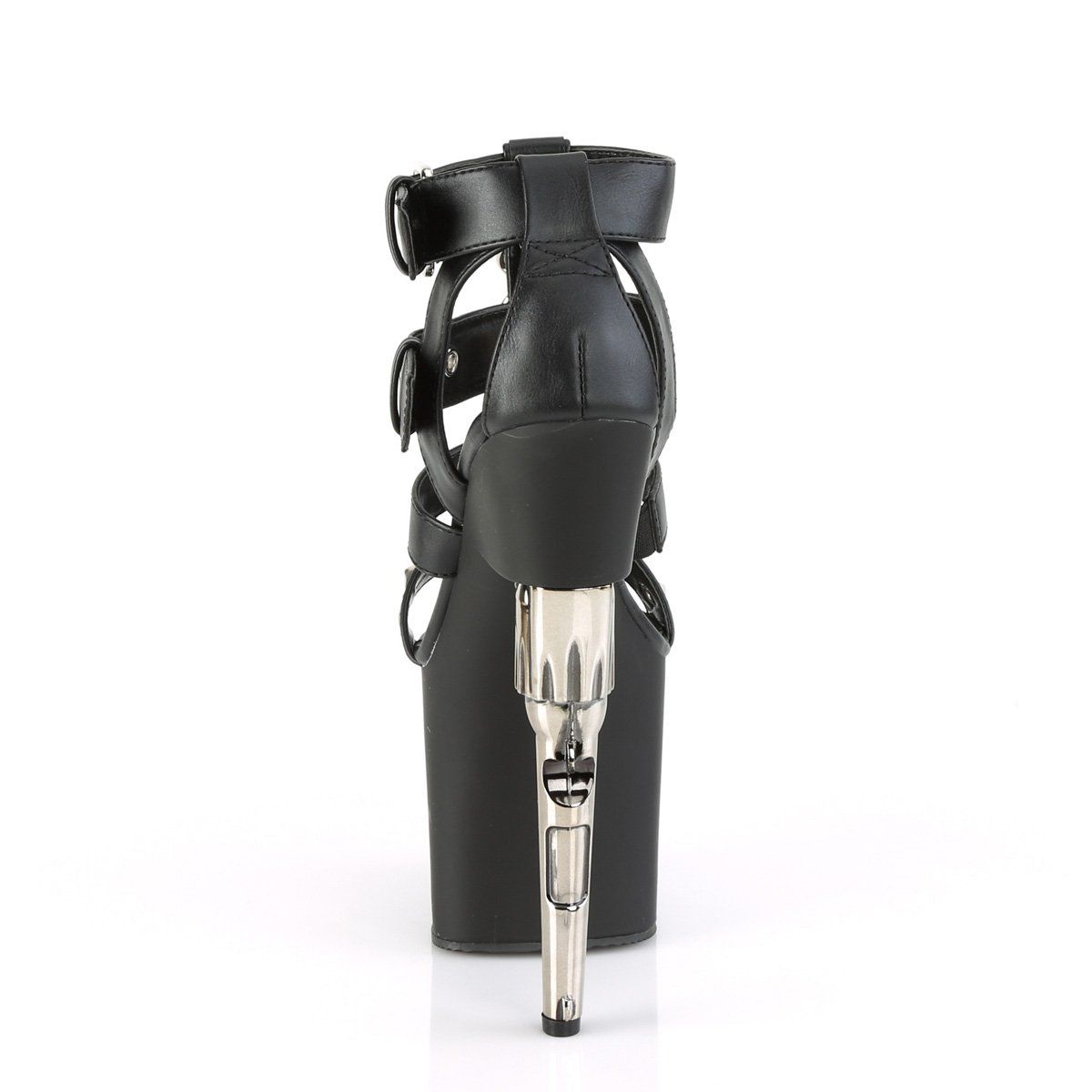 BONDGIRL-758 Black Faux Leather Platform Sandal Pleaser