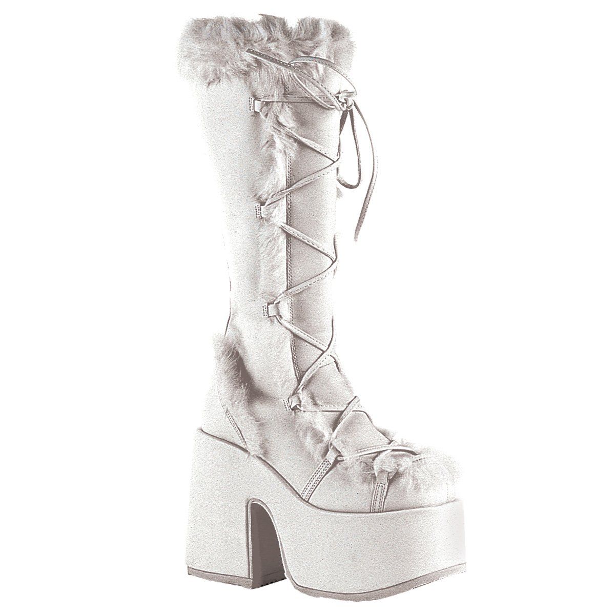 CAMEL-311 White Vegan Leather Demonia