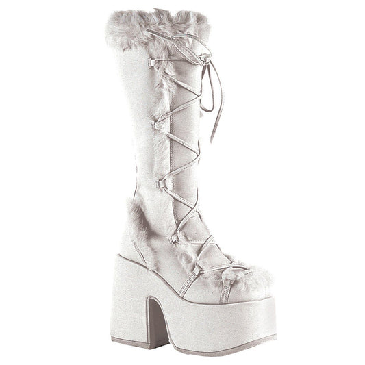 CAMEL-311 White Vegan Leather Demonia