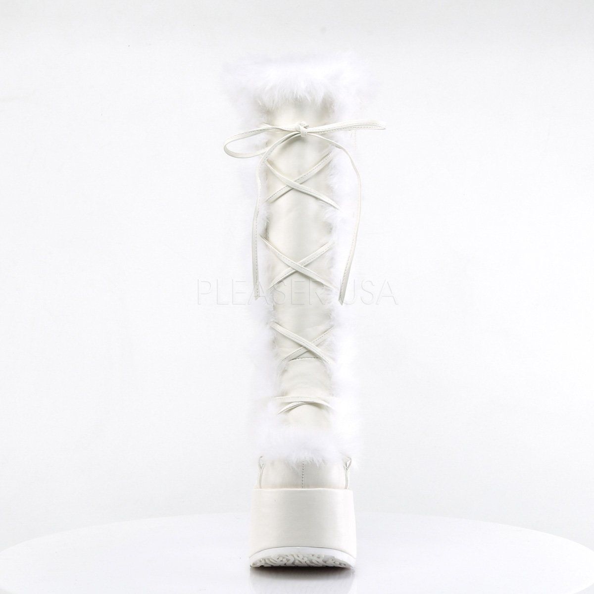 CAMEL-311 White Vegan Leather Demonia