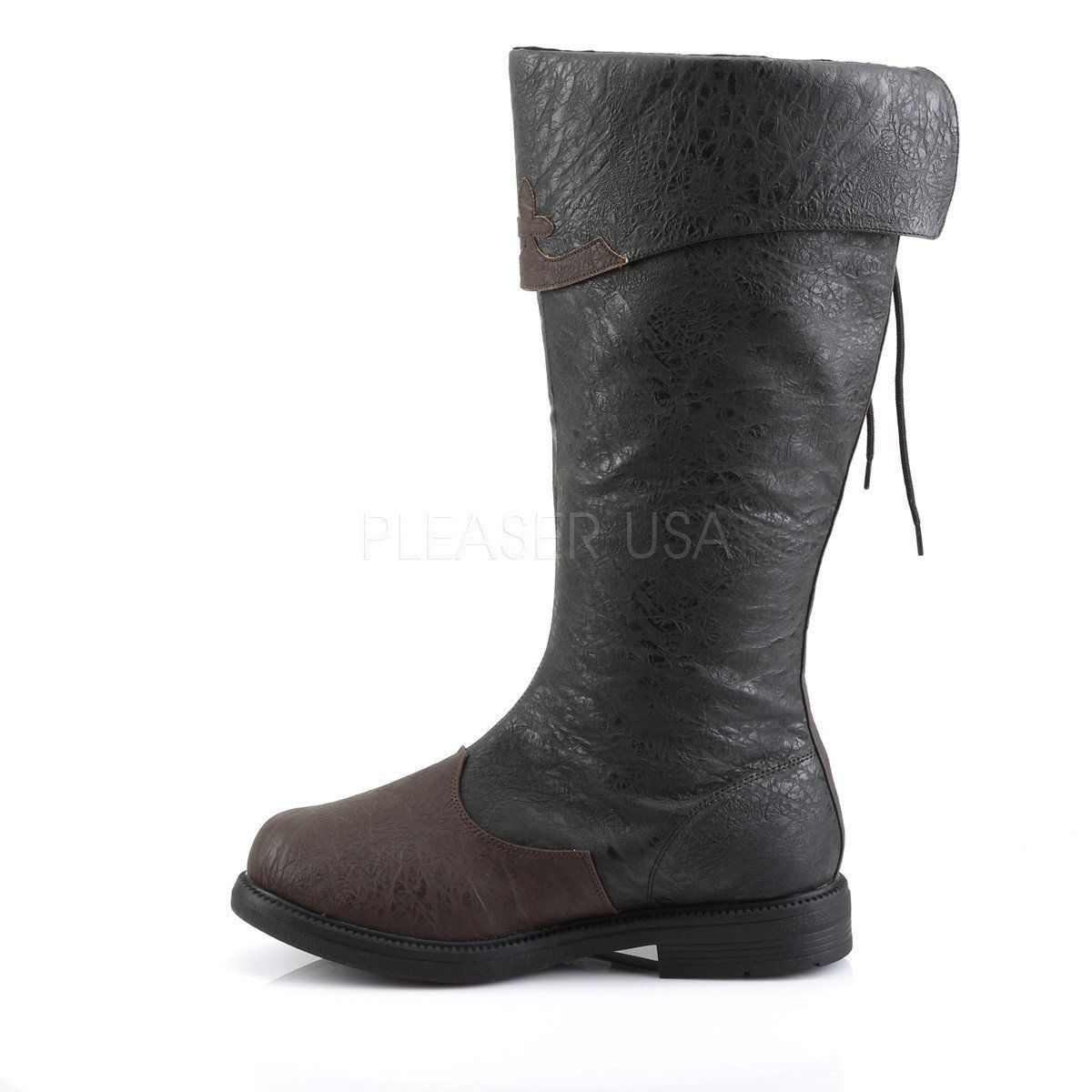 CAPTAIN-110 Black-Brown Distressed Pu Funtasma