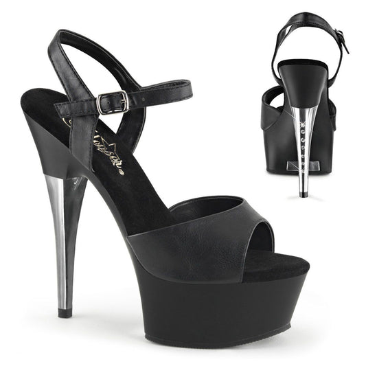 CAPTIVA-609 Black Faux Leather Platform Sandal Pleaser