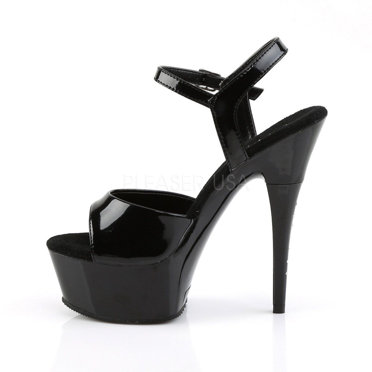 CAPTIVA-609 Black Patent Platform Sandal Pleaser