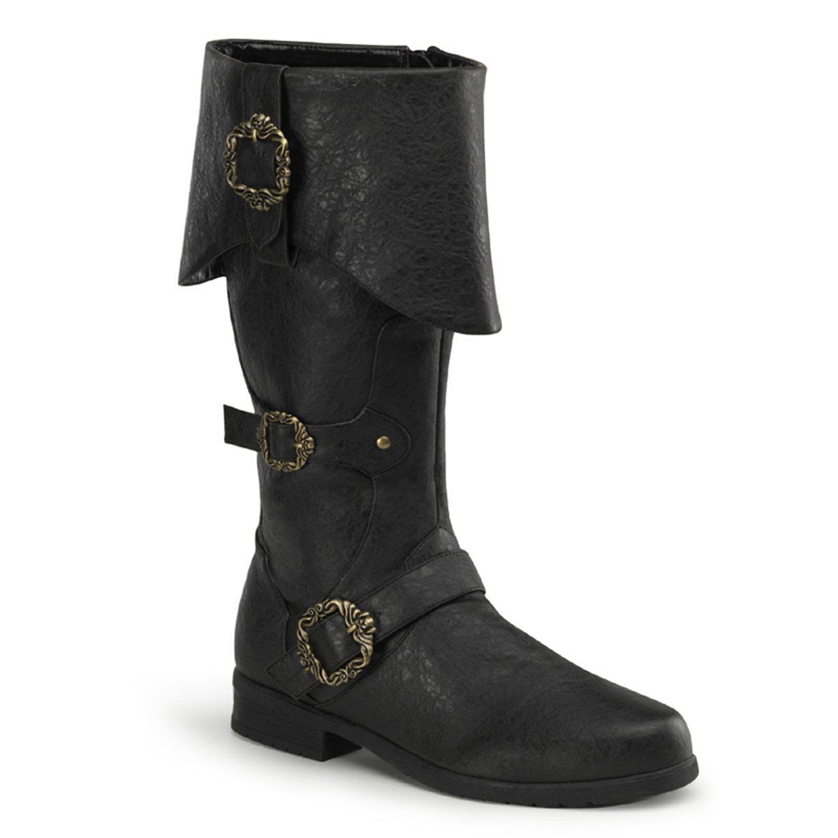 CARRIBEAN-299 Black Distressed Pu Funtasma