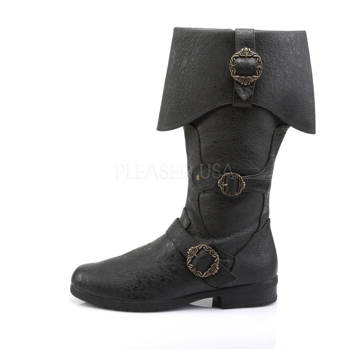 CARRIBEAN-299 Black Distressed Pu Funtasma