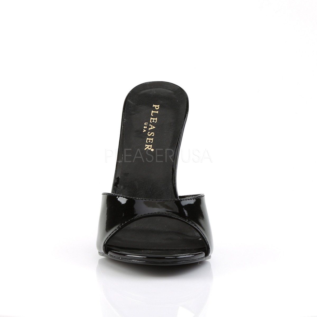 CLASSIQUE-01 Black Patent Slide Pleaser