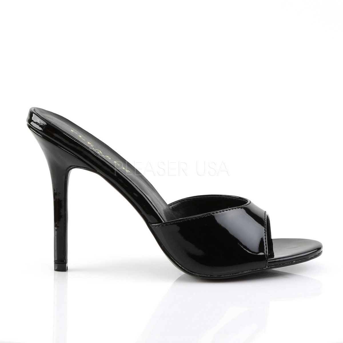 CLASSIQUE-01 Black Patent Slide Pleaser
