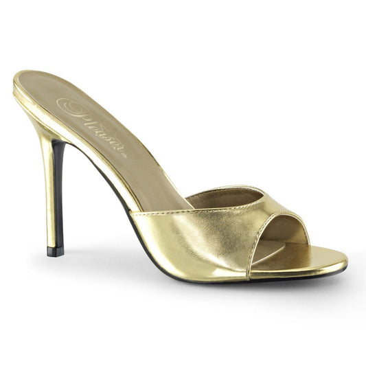 CLASSIQUE-01 Gold Metallic Pu Slide Pleaser