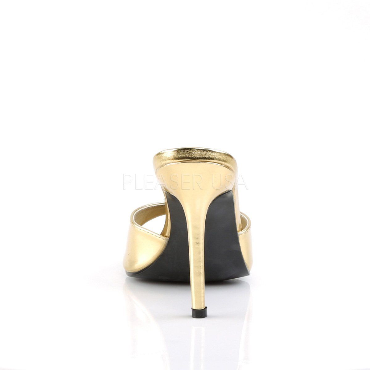 CLASSIQUE-01 Gold Metallic Pu Slide Pleaser