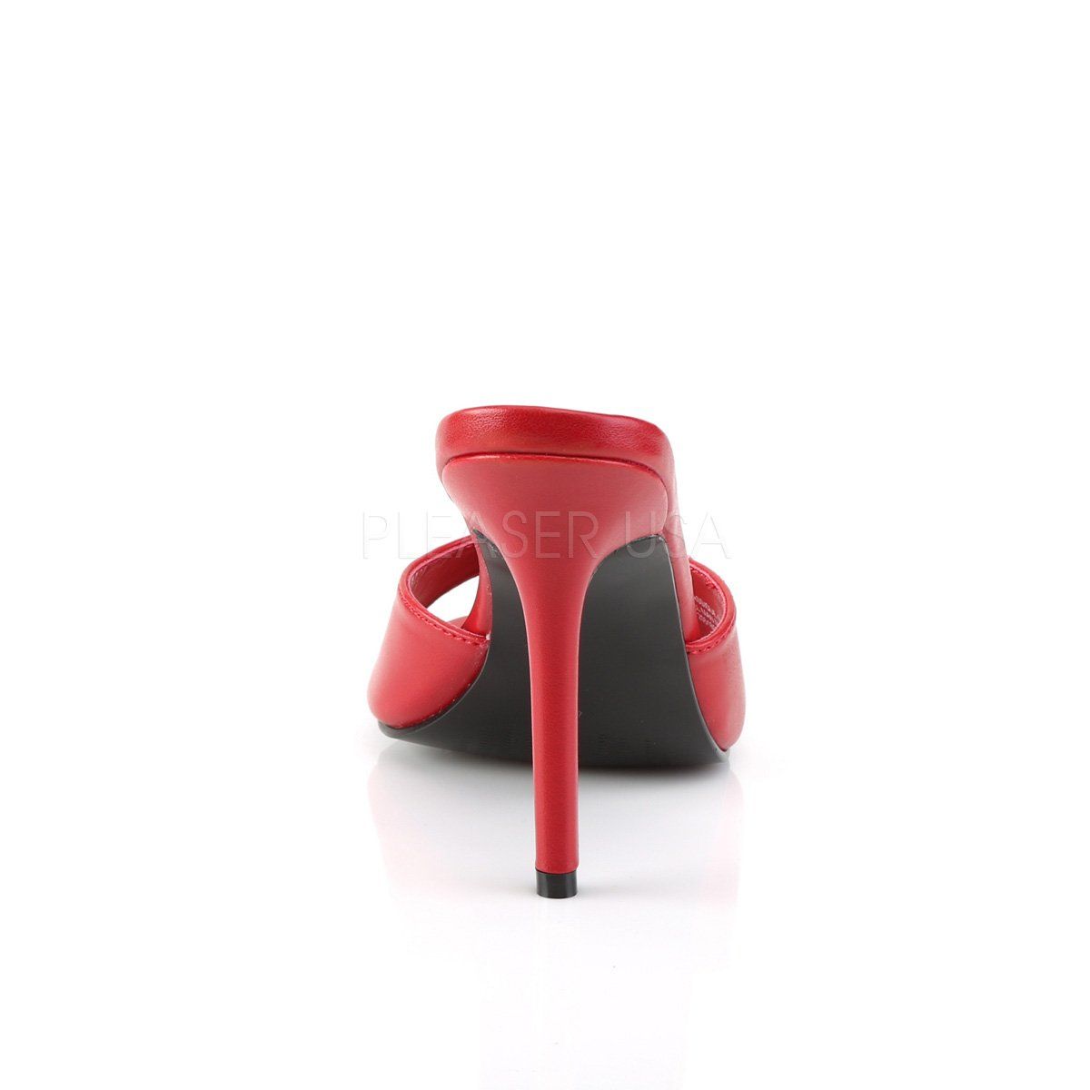 CLASSIQUE-01 Red Kid Pu Slide Pleaser