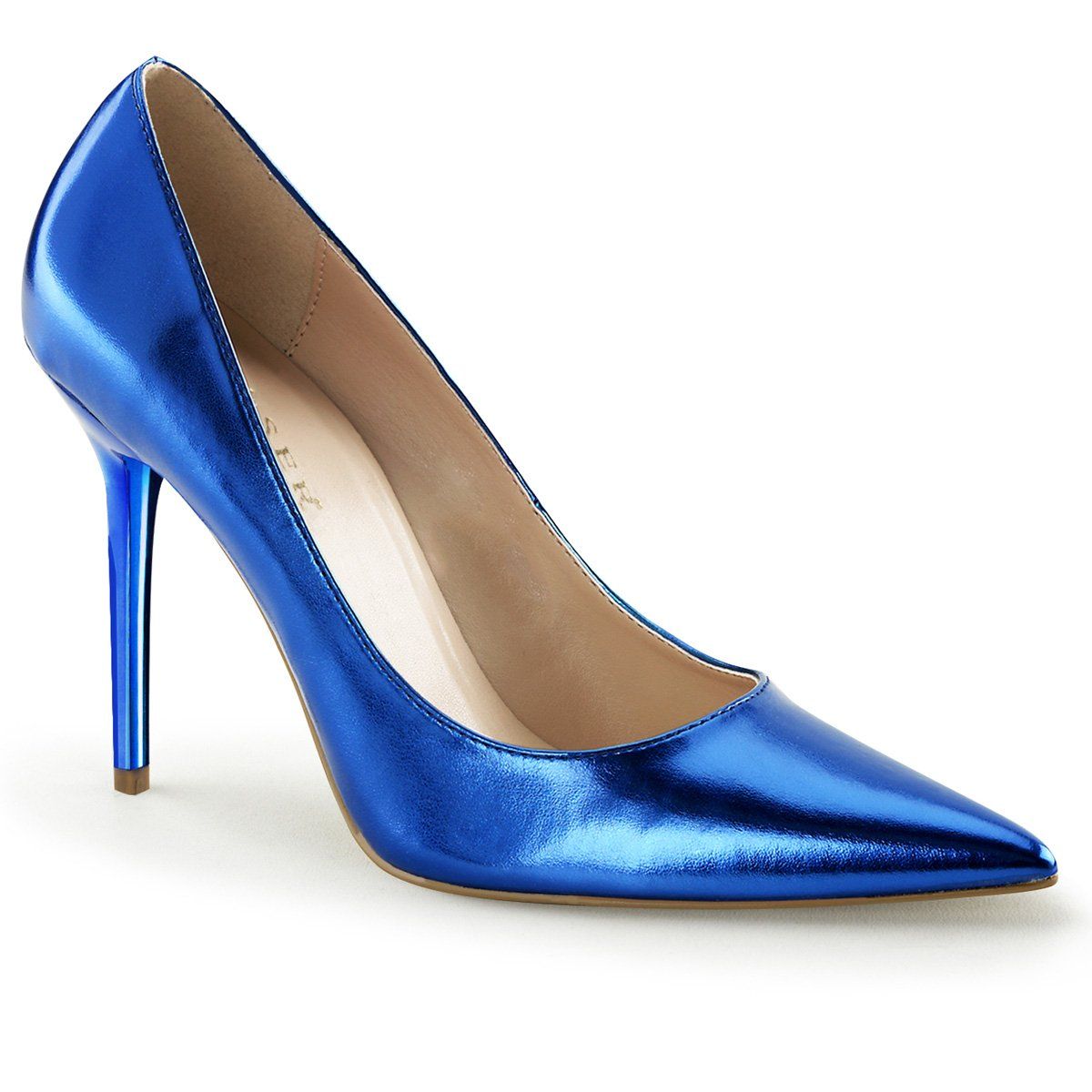 CLASSIQUE-20 Blue Metallic Pu Pump Pleaser
