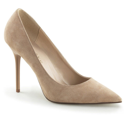 CLASSIQUE-20 Nude Suede Pump Pleaser
