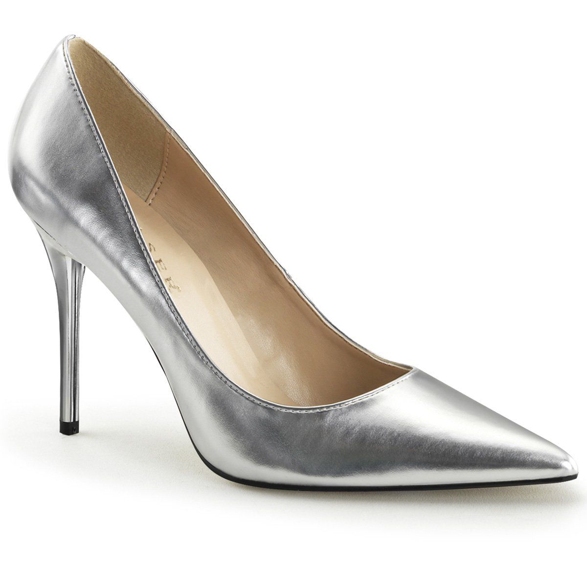 CLASSIQUE-20 Silver Metallic Pu Pump Pleaser