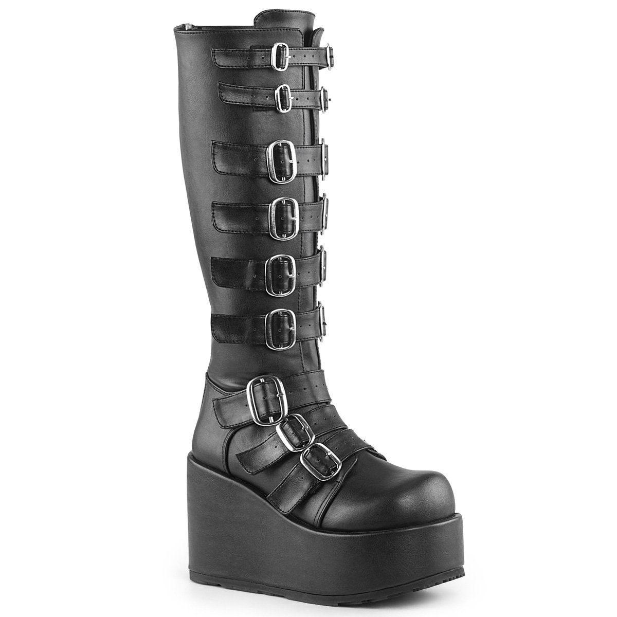 CONCORD-108 Black Vegan Leather Knee Boot Demonia