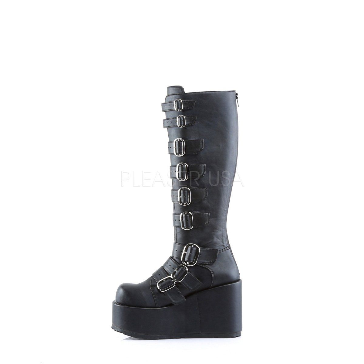 CONCORD-108 Black Vegan Leather Knee Boot Demonia