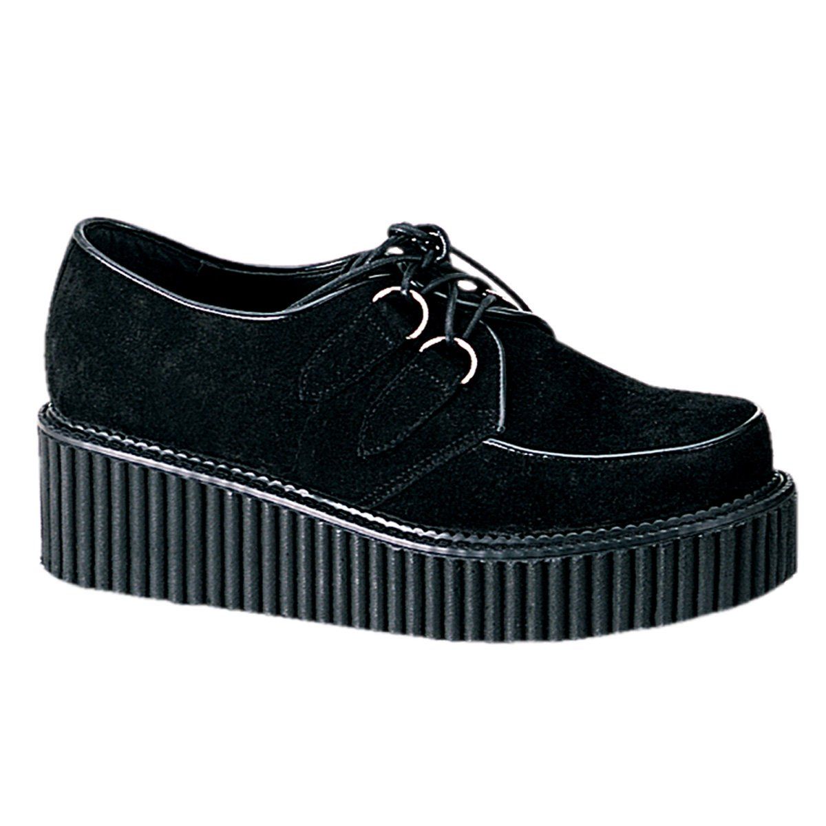 CREEPER-101 Black Suede Creeper Demonia