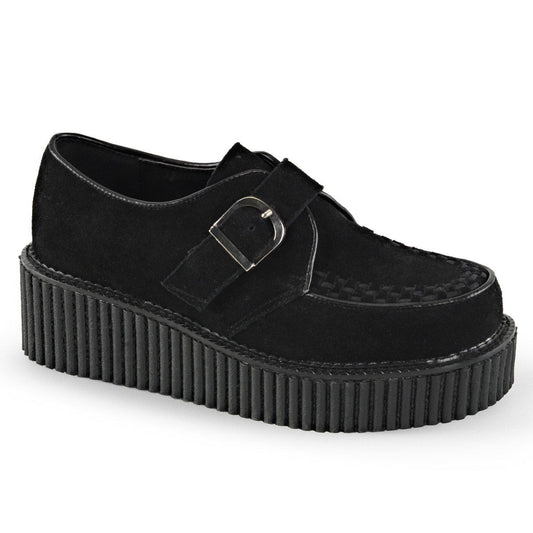 CREEPER-118 Black Vegan Suede Creeper Demonia