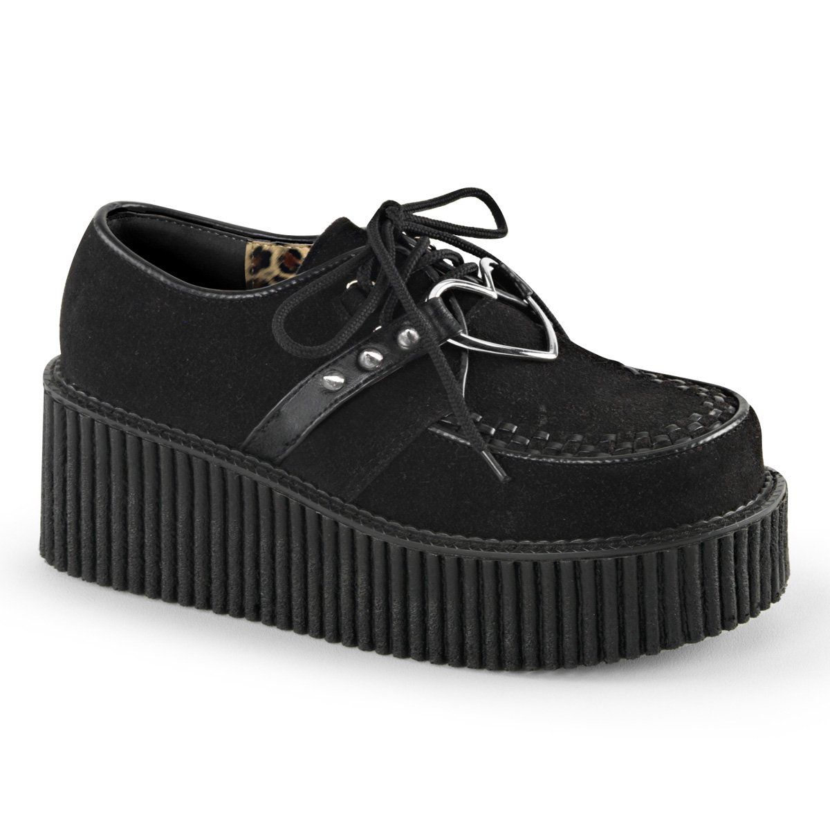 CREEPER-206 Black Vegan Suede Creeper Demonia