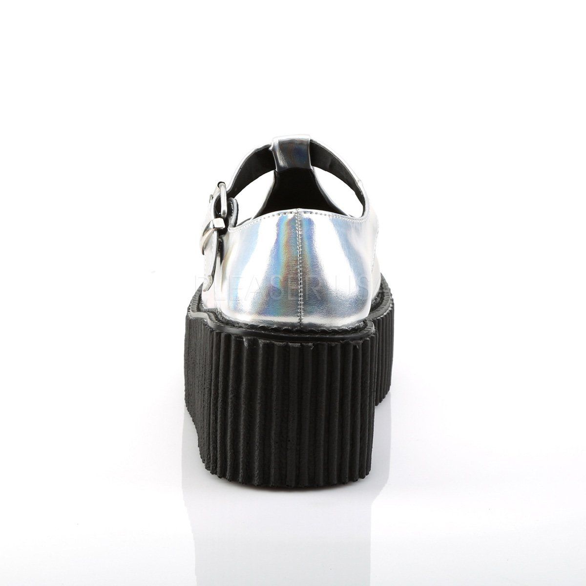 CREEPER-214 Silver Hologram-Black Vegan Creeper Demonia