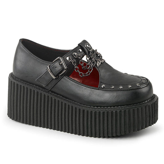 CREEPER-215 Black Vegan Leather Creeper Demonia